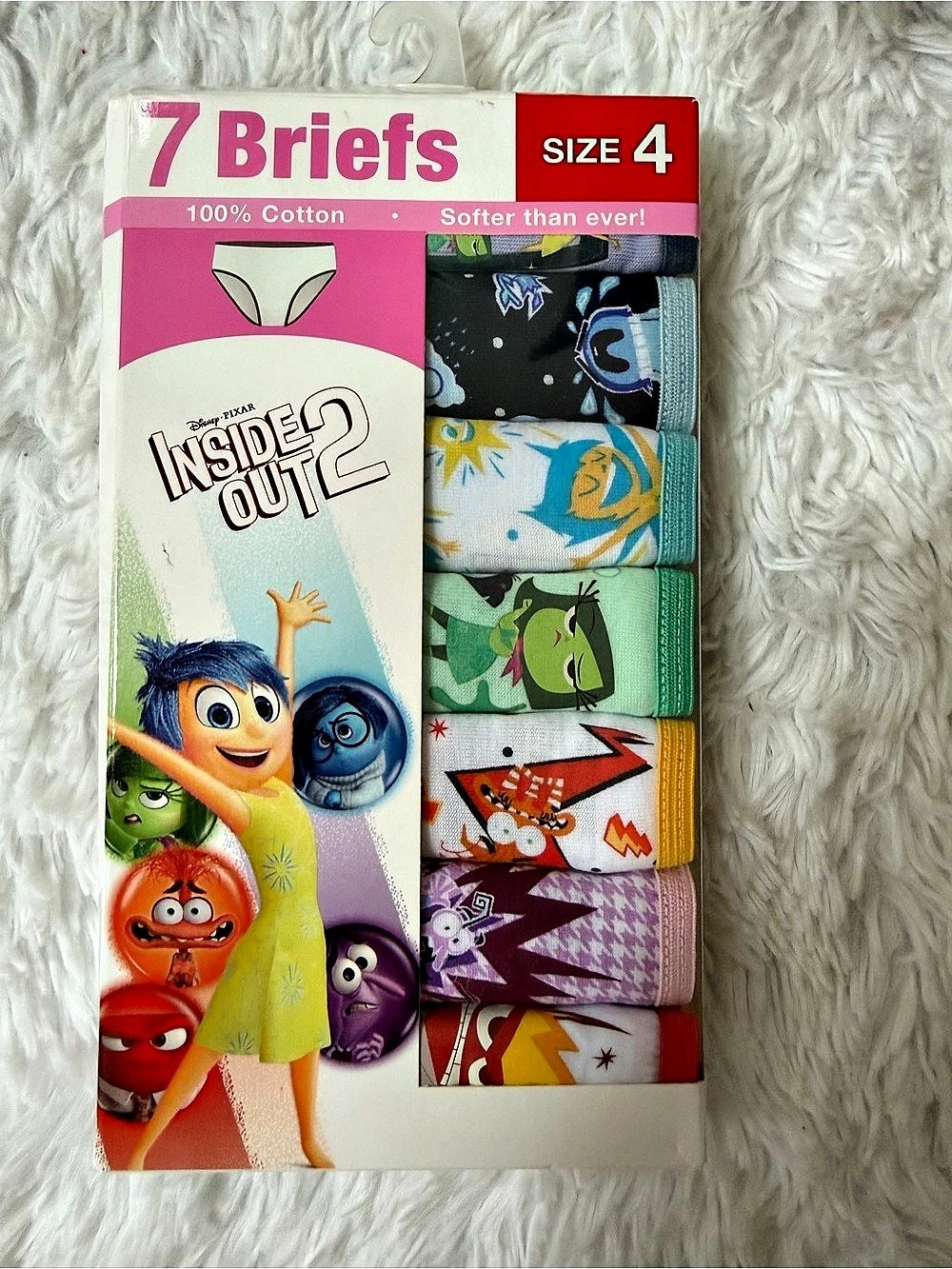 Disney Inside Out 2 7 Girls' Briefs Girls' Briefs Multicolor Size 4 NWT